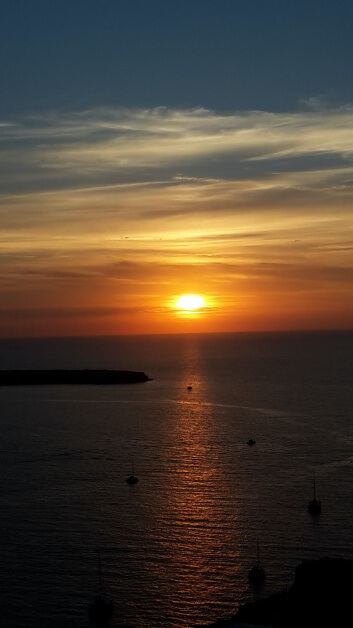 Sunset in Oia Santorini, Greece
